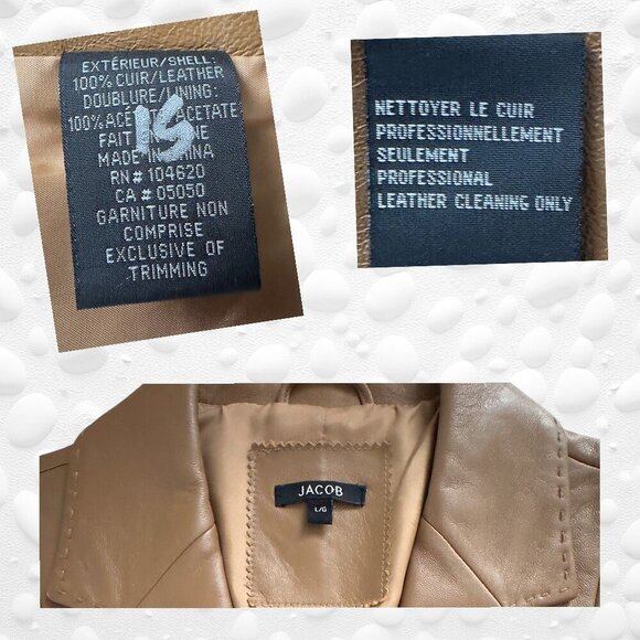 Vintage‑Era JACOB Caramel 100% Leather Jacket – L - NWT - Picture 10 of 10